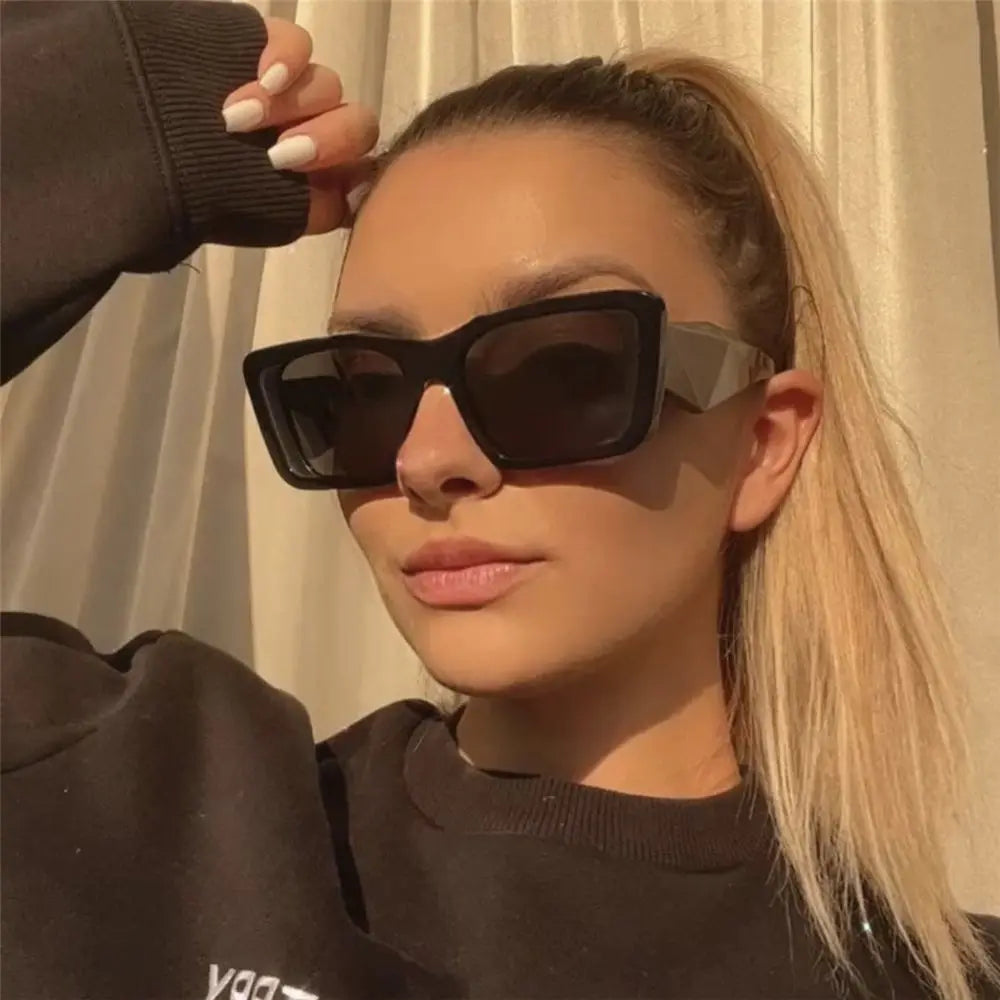 Fashion Square Sunglasses Woman Vintage Cat Eye Design Sun Glasses Female Male Personality Cool Retro Black Cateye Oculos