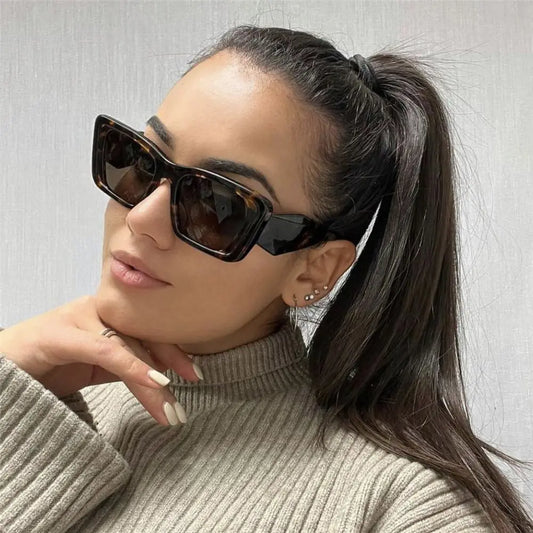 Fashion Square Sunglasses Woman Vintage Cat Eye Design Sun Glasses Female Male Personality Cool Retro Black Cateye Oculos